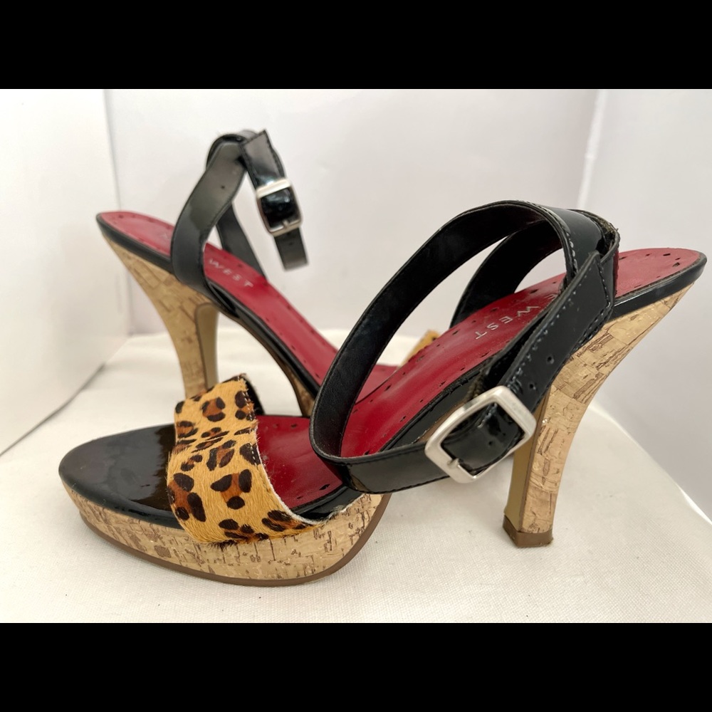 NINE WEST LEOPARD PATTERN SANDALS SIZE 6M